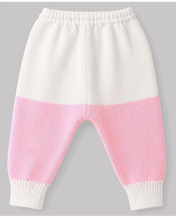 Babyhug Knit Full Sleeves Striped 4 Piece Sweater & Pant Set With Cap & Booties - Pink