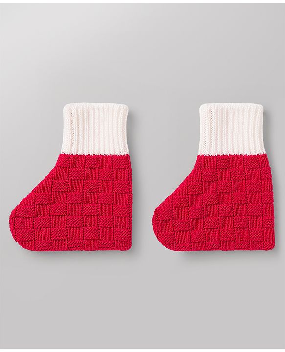 Babyhug Knit Full Sleeves Front Open Colour Block Sweater Set with Cap & Booties - Red & White