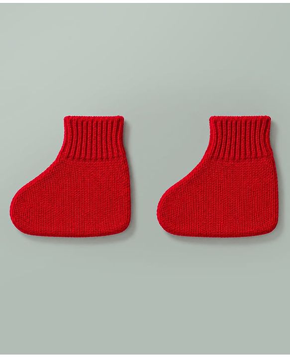 Babyhug Knit Full Sleeves Front Open Colour Block Stripe Sweater Set with Cap & Booties - Red & White
