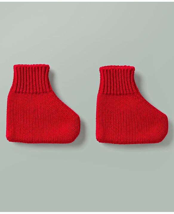 Babyhug Knit Full Sleeves Front Open Colour Block Stripe Sweater Set with Cap & Booties - Red & White