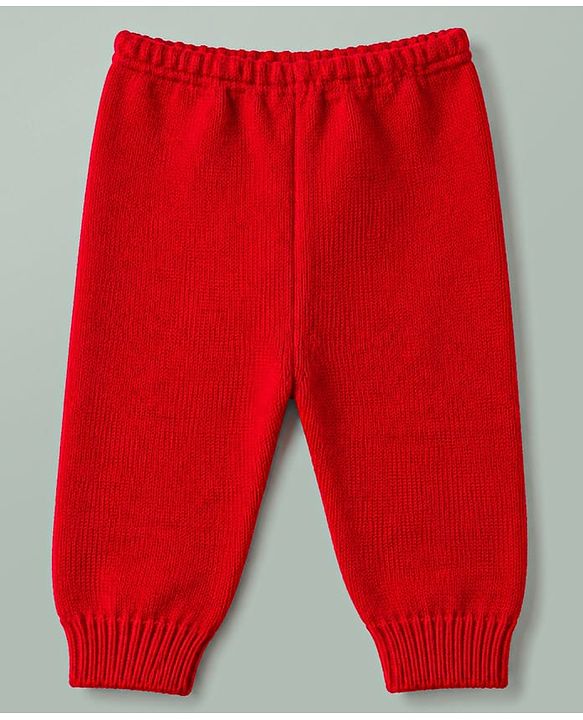 Babyhug Knit Full Sleeves Front Open Colour Block Stripe Sweater Set with Cap & Booties - Red & White