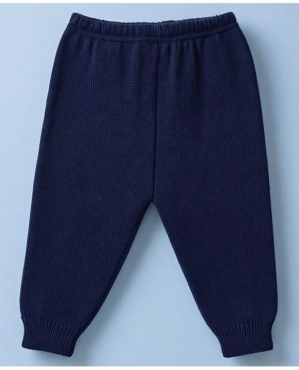 Babyhug Knit Full Sleeves Front Open Argyle Designed Sweater Set with Cap & Booties - Navy & White