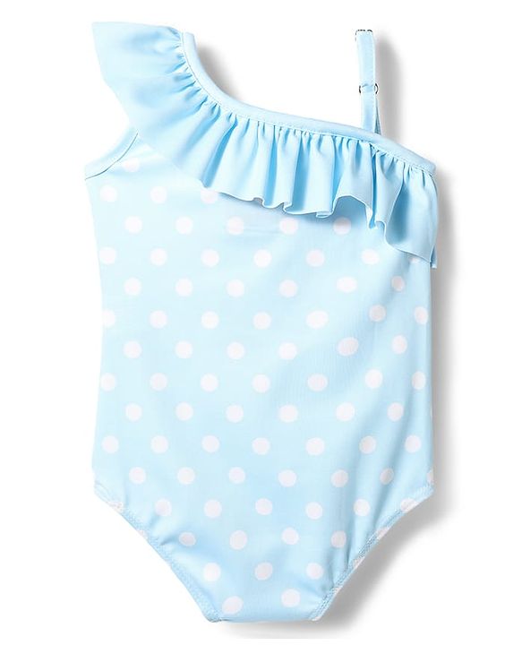 Babyhug Disney Sleeveless V Cut Swimsuit With Minnie Mouse Graphic - Light Blue