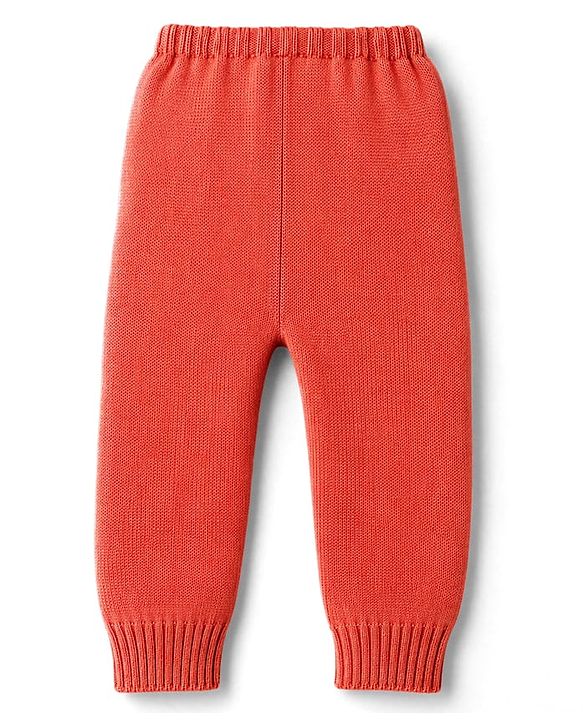 Babyhug Knitted Full Sleeves Hooded Sweater Set - Red