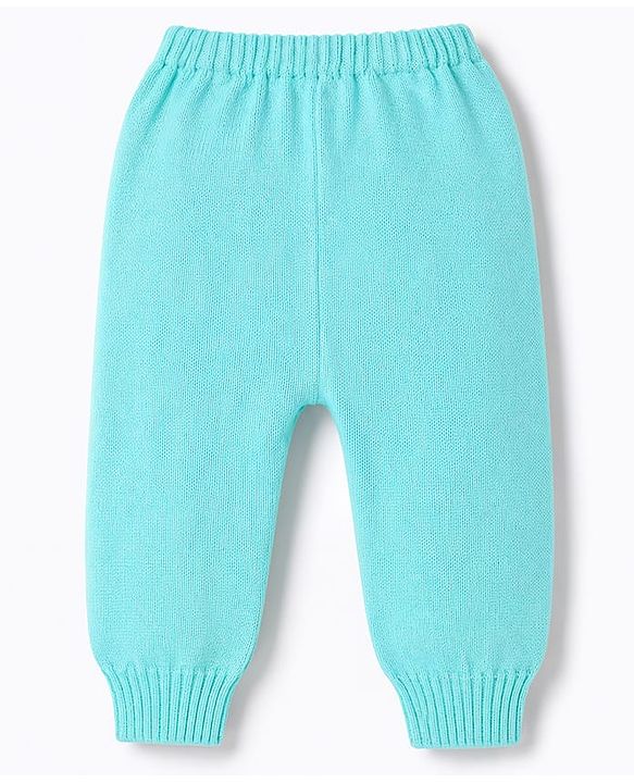 Babyhug Knitted Full Sleeves Solid Sweater Set with Cable Knit Design - Light Blue