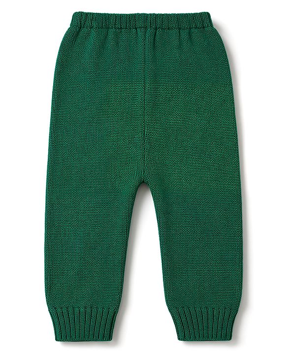 Babyhug Knitted Full Sleeves Sweater Set - Green