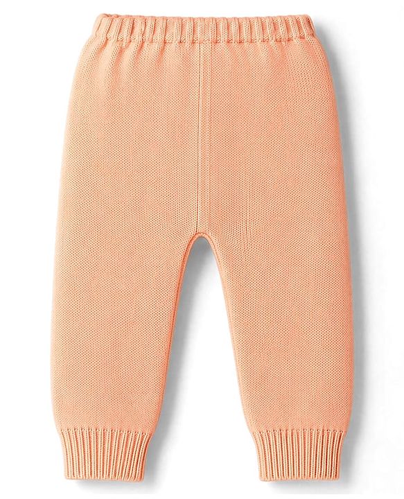 Babyhug Knitted Full Sleeves Sweater Set - Peach