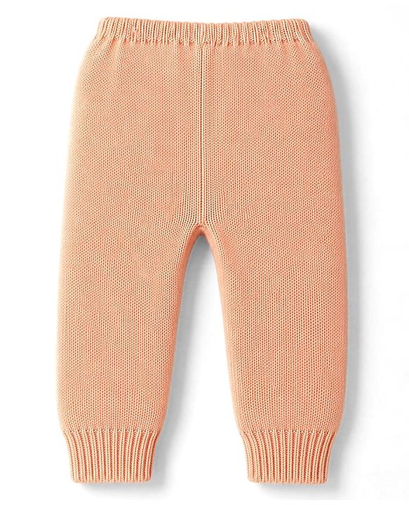Babyhug Knitted Full Sleeves Sweater Set - Peach