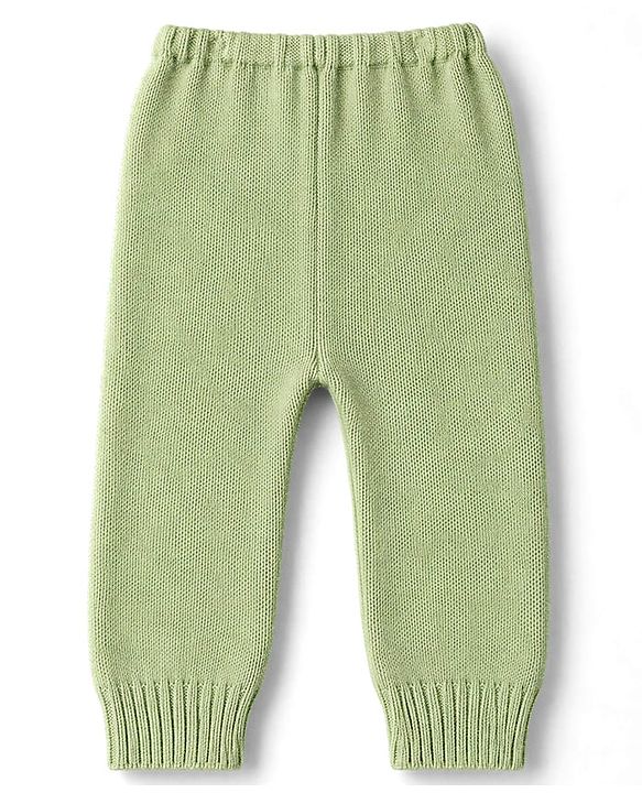 Babyhug Knitted Full Sleeves Sweater Set  - Green