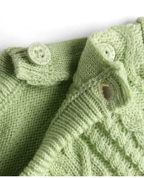 Babyhug Knitted Full Sleeves Sweater Set  - Green