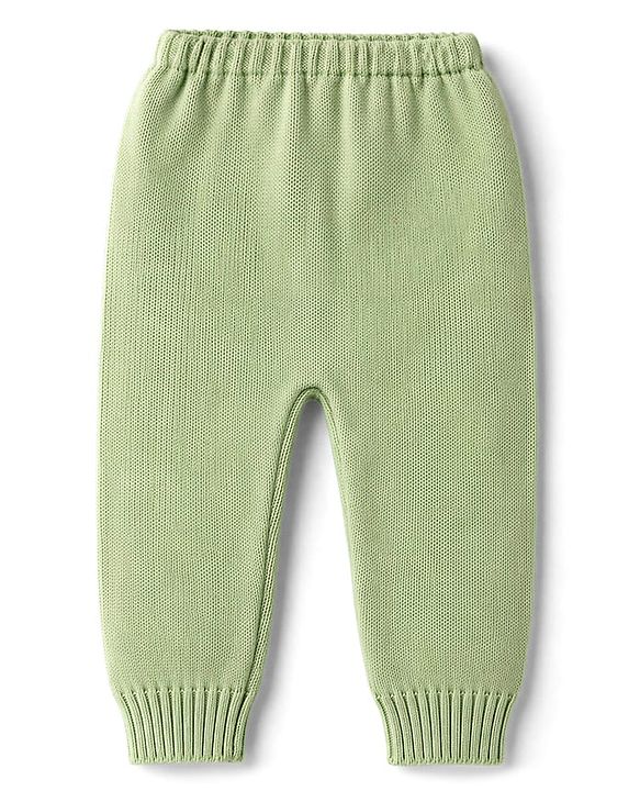 Babyhug Knitted Full Sleeves Sweater Set  - Green