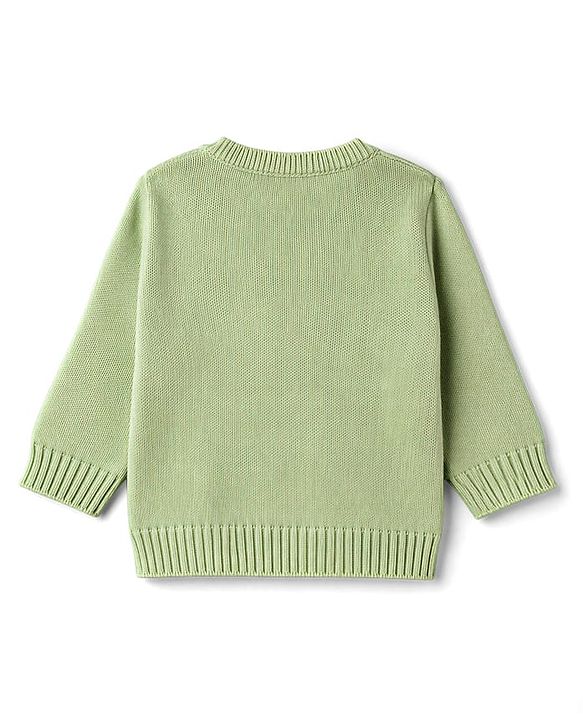 Babyhug Knitted Full Sleeves Sweater Set  - Green