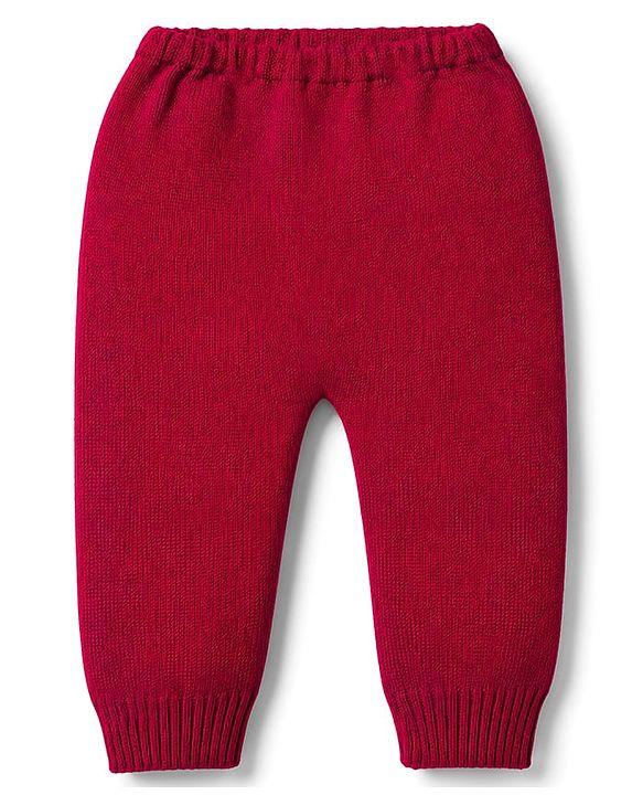 Babyhug Knitted Full Sleeves Sweater Set - Red