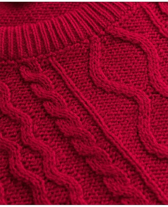 Babyhug Knitted Full Sleeves Sweater Set - Red