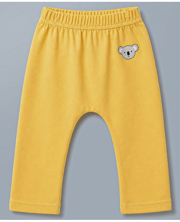 Babyhug 100% Cotton Knit Full Length Diaper Leggings With Koala Print Pack of 3 - Multicolor