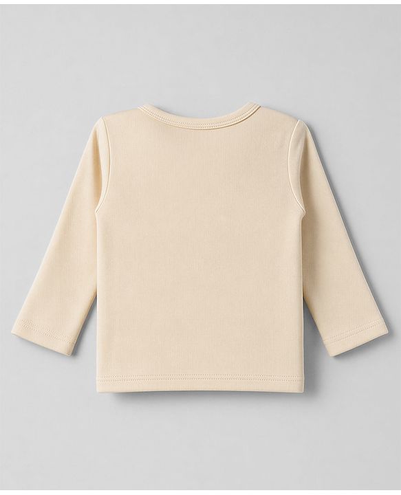 Babyhug 100% Cotton Knit Full Sleeves Striped Jhablas With Patch Pack Of 3 - White