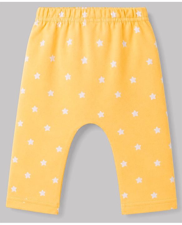 Babyhug 100% Cotton Knit Full Length Striped Star & Vehicles Printed Diaper Leggings Pack of 3 - Multicolor