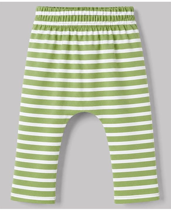 Babyhug 100% Cotton Knit Full Length Striped Star & Vehicles Printed Diaper Leggings Pack of 3 - Multicolor
