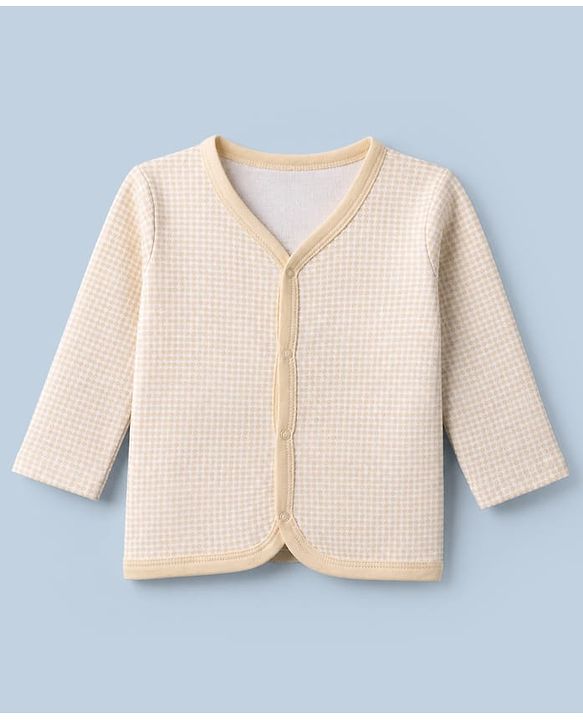 Babyhug 100% Cotton Interlock Knit Jhablas with Full Sleeves and Truck Print Pack of 3 in Cream