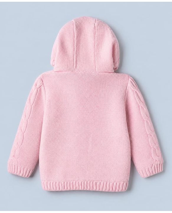 Babyhug Fur- Lined Hooded Sweater PINK 18-24m