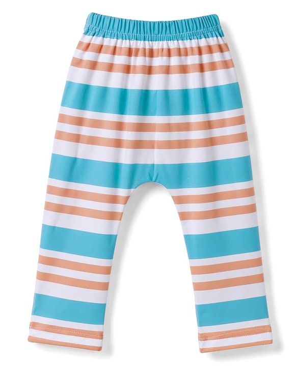 Babyhug Cotton Interlock Knit Full Length Diaper Leggings With Sea Life Print Pack of 3 - Multicolor