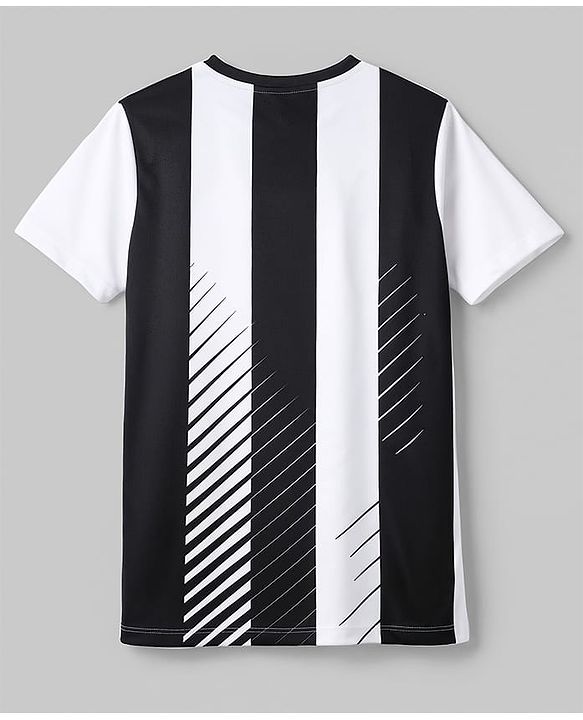 Pine Active Knit Half Sleeves Striped T-Shirt - Black