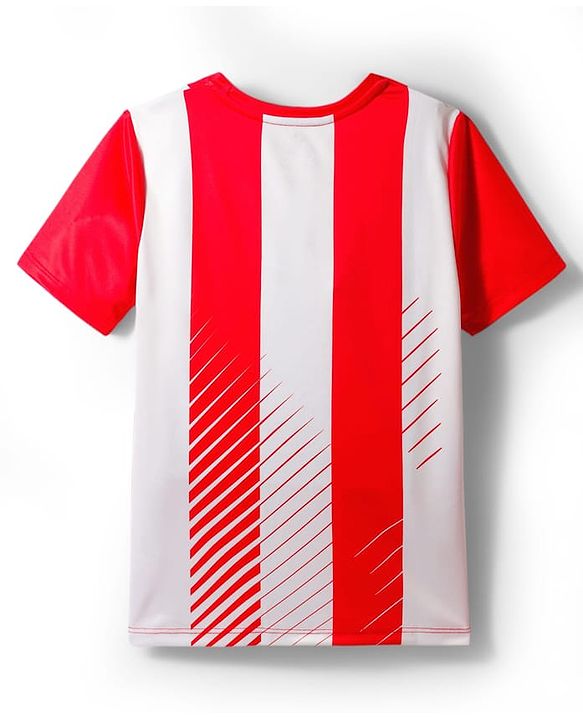 Pine Active Knit Half Sleeves Striped T-Shirt - Red & White
