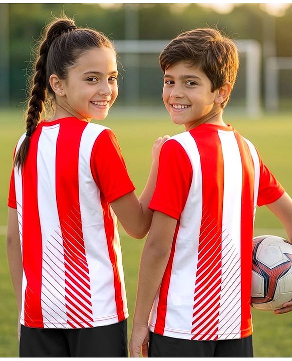 Pine Active Knit Half Sleeves Striped T-Shirt - Red & White