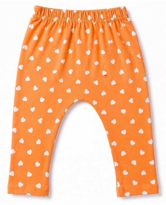 Babyhug Cotton Knit Full Length Diaper Leggings With Floral Heart & Rainbow Print Pack of 3 - Multicolor