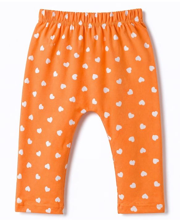 Babyhug Cotton Knit Full Length Diaper Leggings With Floral Heart & Rainbow Print Pack of 3 - Multicolor