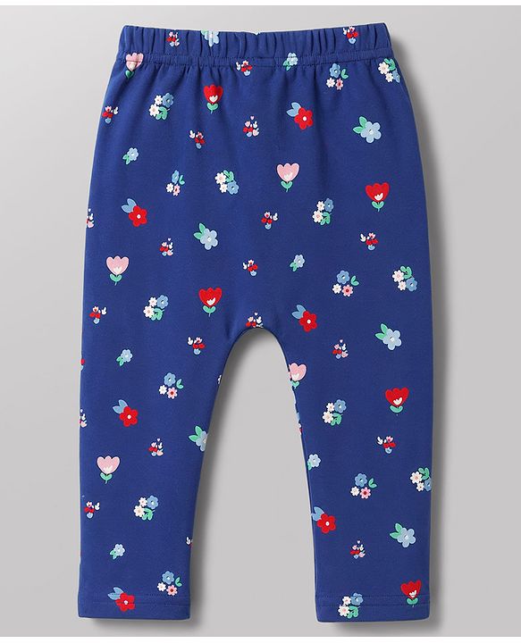 Babyhug Interlock Knit Full Length Printed Diaper Leggings Pack of 3 - Multicolor