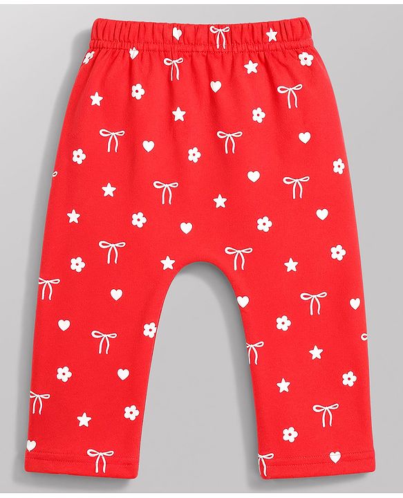 Babyhug Interlock Knit Full Length Printed Diaper Leggings Pack of 3 - Multicolor