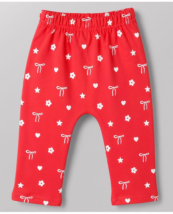 Babyhug Interlock Knit Full Length Printed Diaper Leggings Pack of 3 - Multicolor