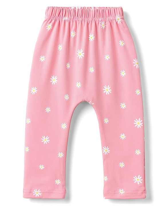 Babyhug Interlock Knit Full Length Diaper Leggings with Fox & Star Print Pack of 3 - Multicolor