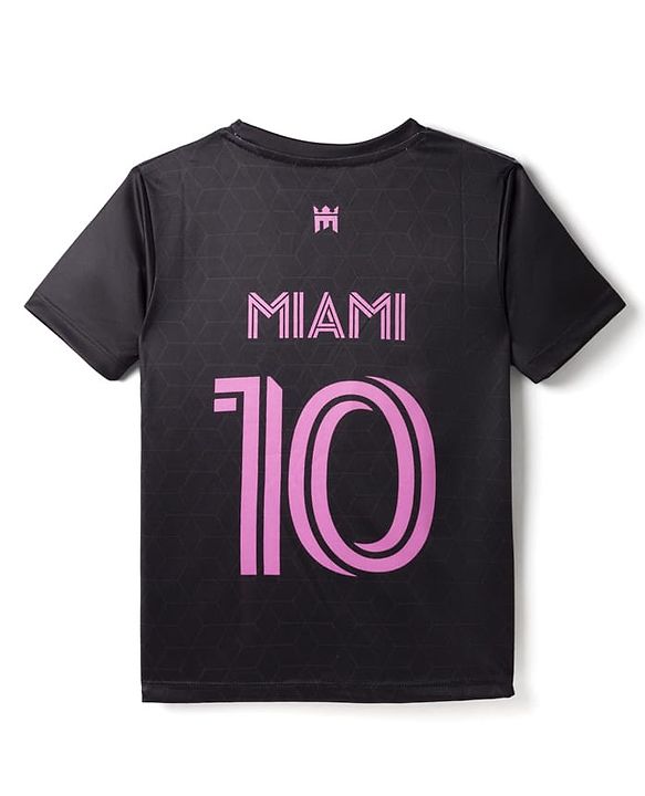 Pine Active Knit Half Sleeves Printed T-Shirt - Black
