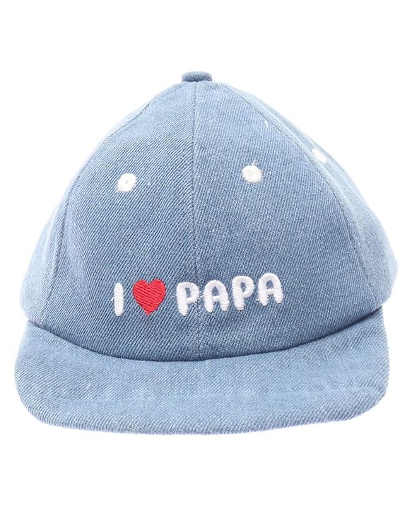 Babyhug Denim Woven Baseball Cap With Text Embroidery Light Blue - Diameter 14.5 cm