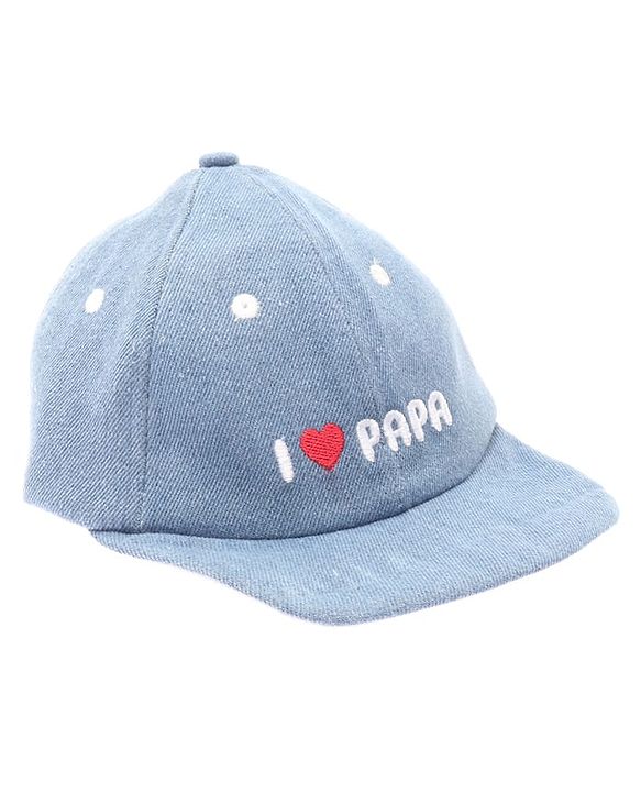 Babyhug Denim Woven Baseball Cap With Text Embroidery Light Blue - Diameter 14.5 cm