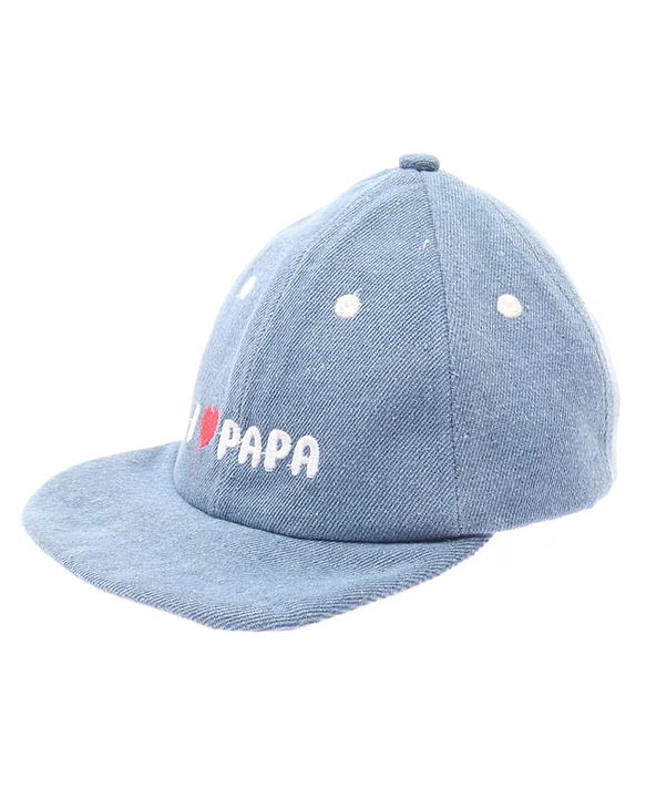 Babyhug Denim Woven Baseball Cap With Text Embroidery Light Blue - Diameter 14.5 cm