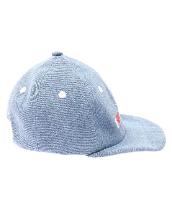 Babyhug Denim Woven Baseball Cap With Text Embroidery Light Blue - Diameter 14.5 cm