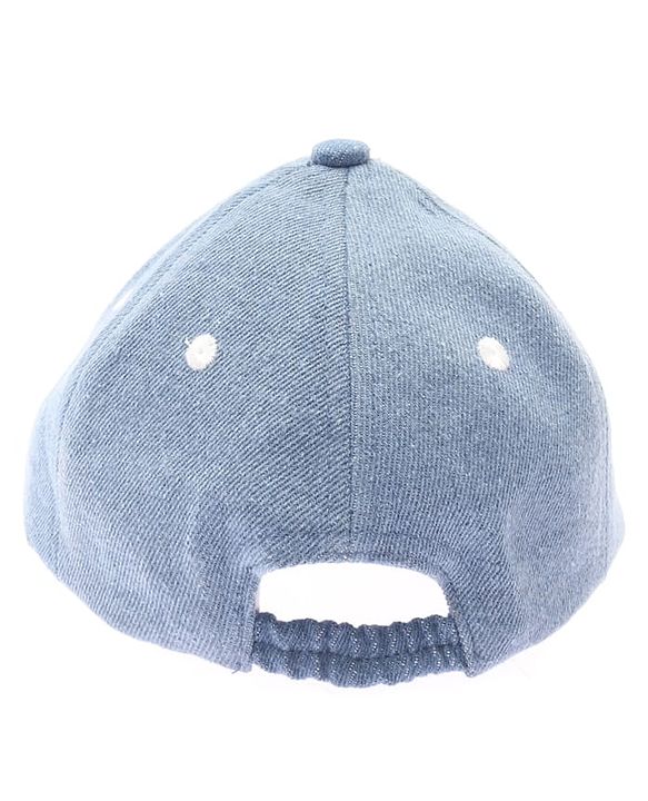 Babyhug Denim Woven Baseball Cap With Text Embroidery Light Blue - Diameter 14.5 cm