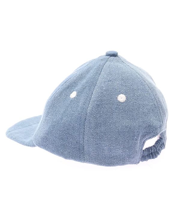 Babyhug Denim Woven Baseball Cap With Text Embroidery Light Blue - Diameter 14.5 cm