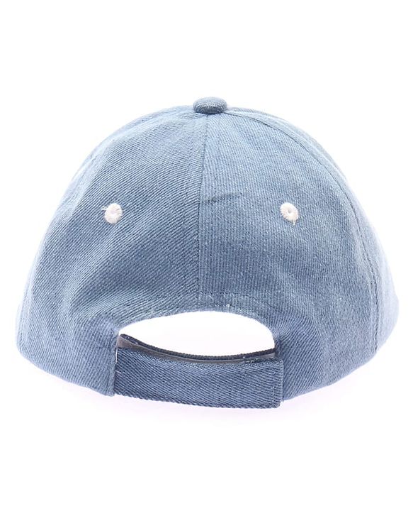 Babyhug Denim Woven Baseball Cap With Text Embroidery Light Blue - Diameter 14.5 cm