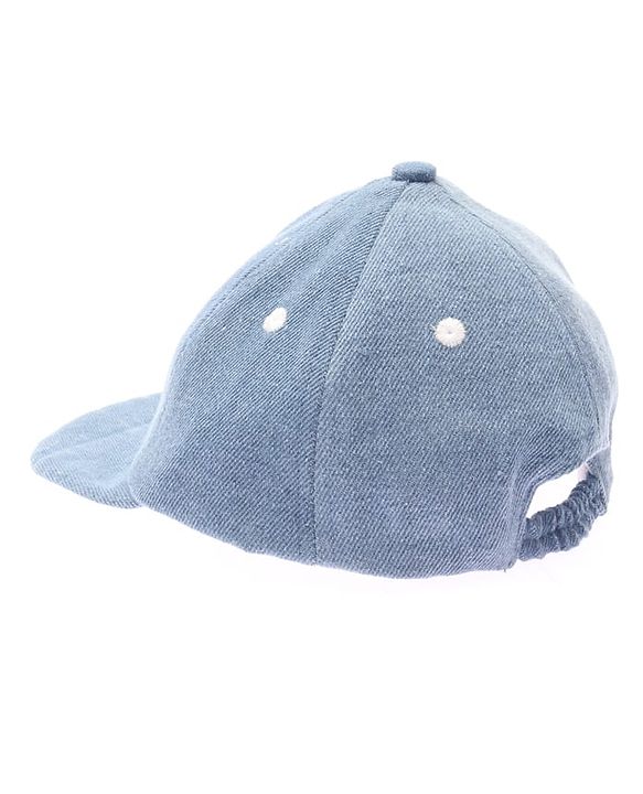 Babyhug Denim Woven Baseball Cap With Text Embroidery Light Blue - Diameter 14.5 cm