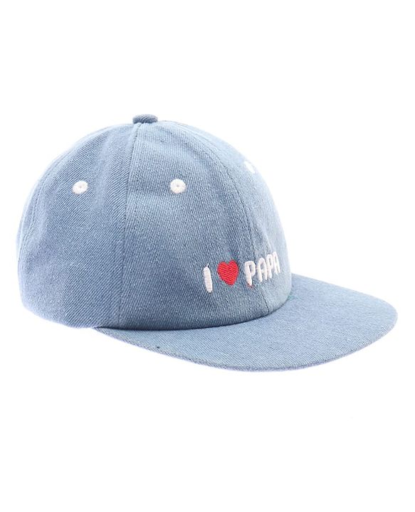 Babyhug Denim Woven Baseball Cap With Text Embroidery Light Blue - Diameter 14.5 cm