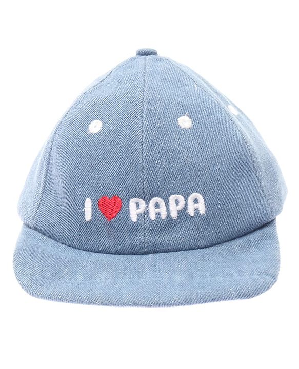 Babyhug Denim Woven Baseball Cap With Text Embroidery Light Blue - Diameter 14.5 cm