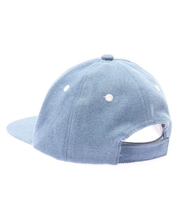 Babyhug Denim Woven Baseball Cap With Text Embroidery Light Blue - Diameter 14.5 cm