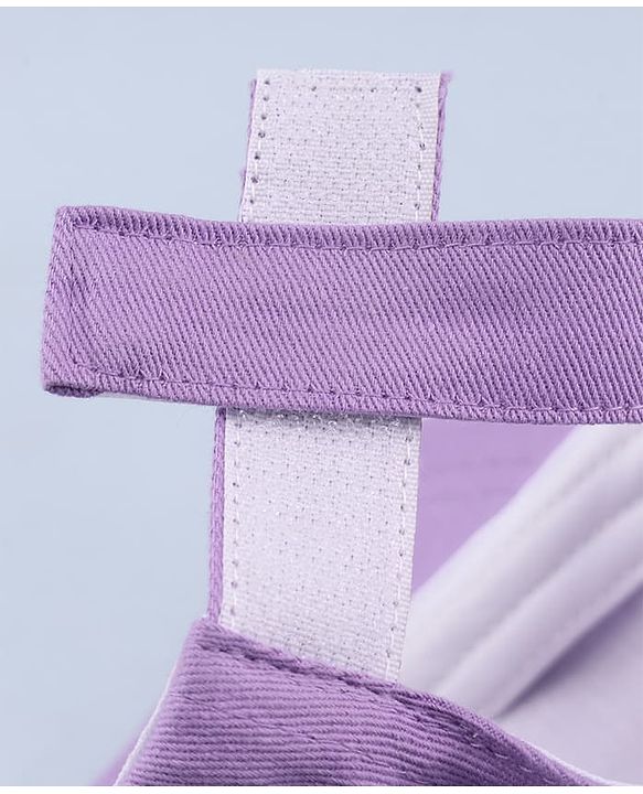 Babyhug 100% Cotton Woven Solid Colour Baseball Cap With Bow Applique - Lilac