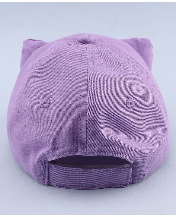 Babyhug 100% Cotton Woven Solid Colour Baseball Cap With Bow Applique - Lilac
