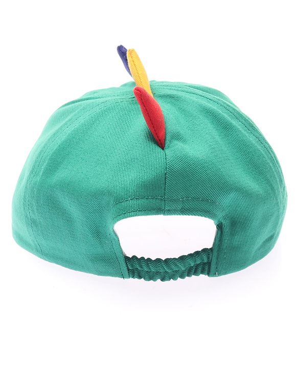 Babyhug 100% Cotton Woven Baseball Cap With Text Embroidery Green - Diameter 14.5 cm