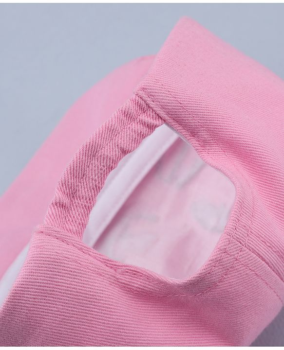 Babyhug 100% Cotton Woven Baseball Cap With Kitty Face Face Embroidery - Pink